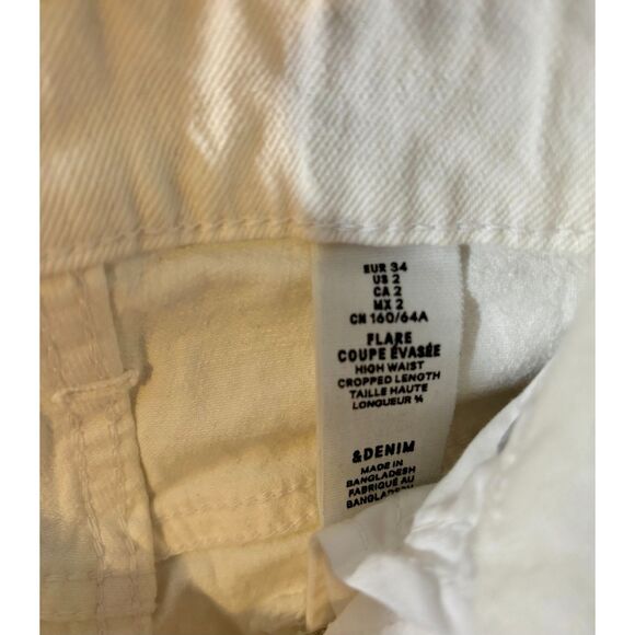 H&M High‑Waist Cropped Flare Jeans White US 2 / EUR 34 NWT - Picture 7 of 7